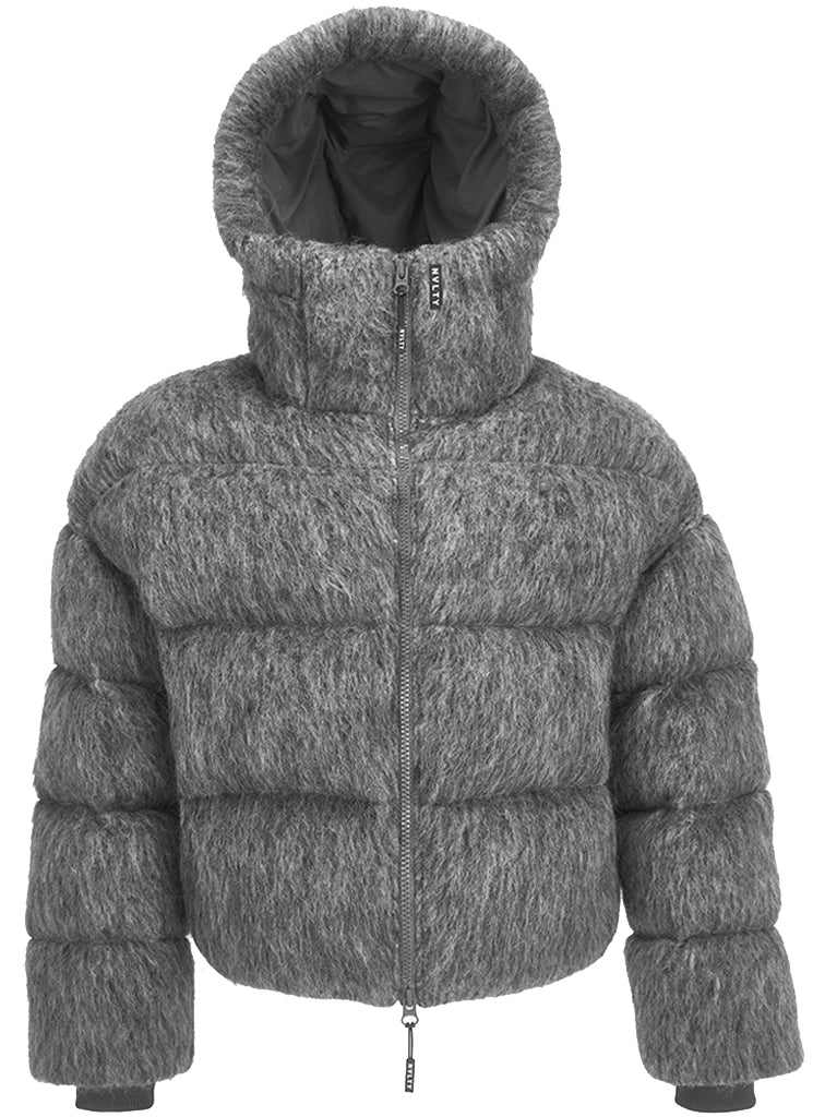 Mohair-Steppjacke - Grau