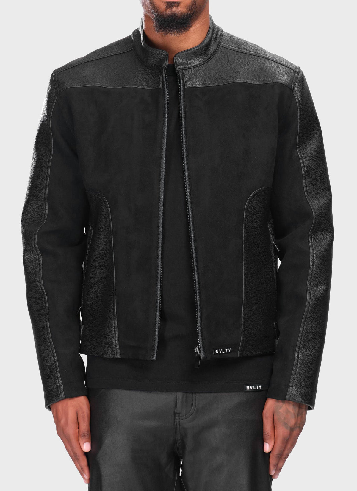 Moto-Bikerjacke - Schwarz