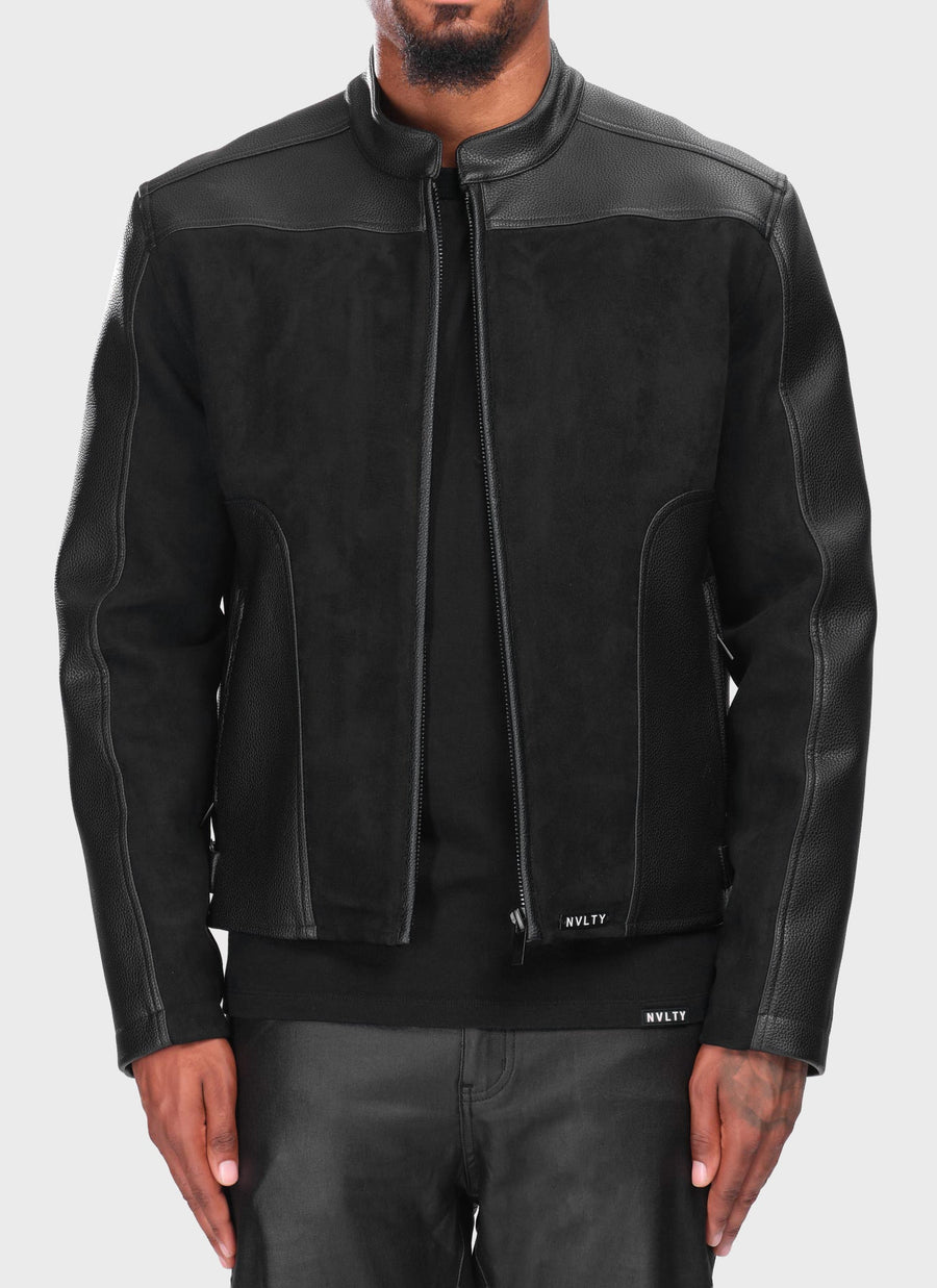 Moto-Bikerjacke - Schwarz