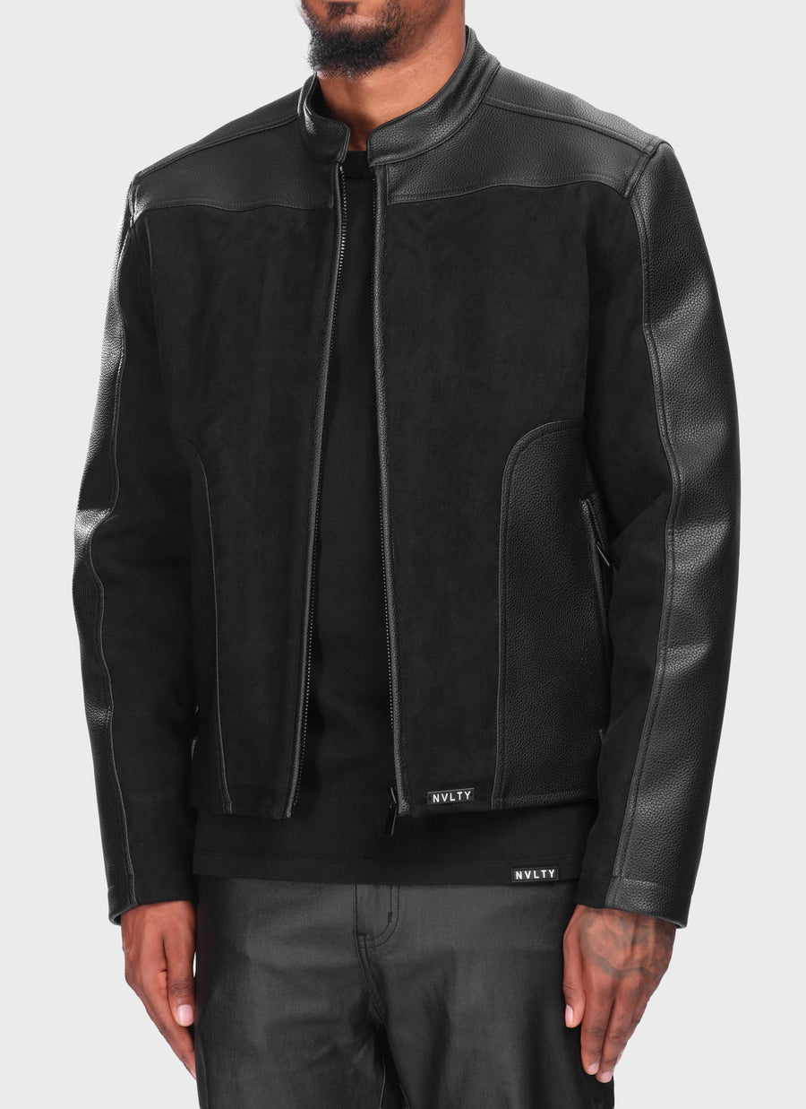 Moto-Bikerjacke - Schwarz
