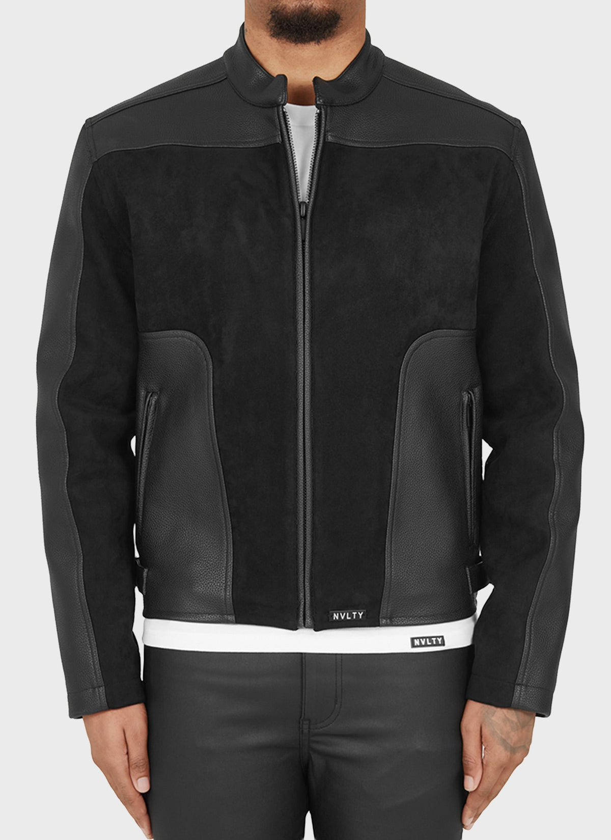 Moto-Bikerjacke - Schwarz
