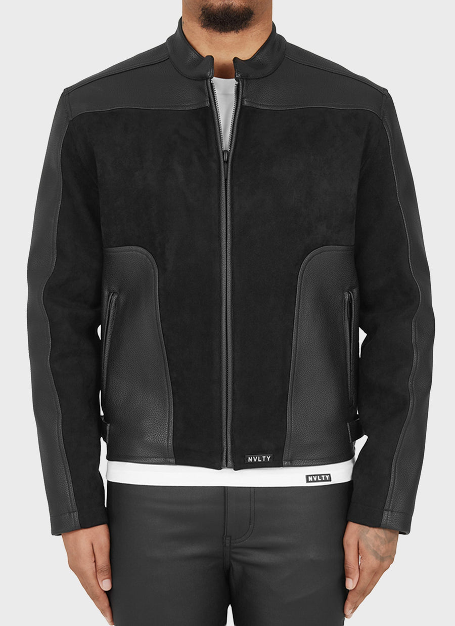 Moto-Bikerjacke - Schwarz