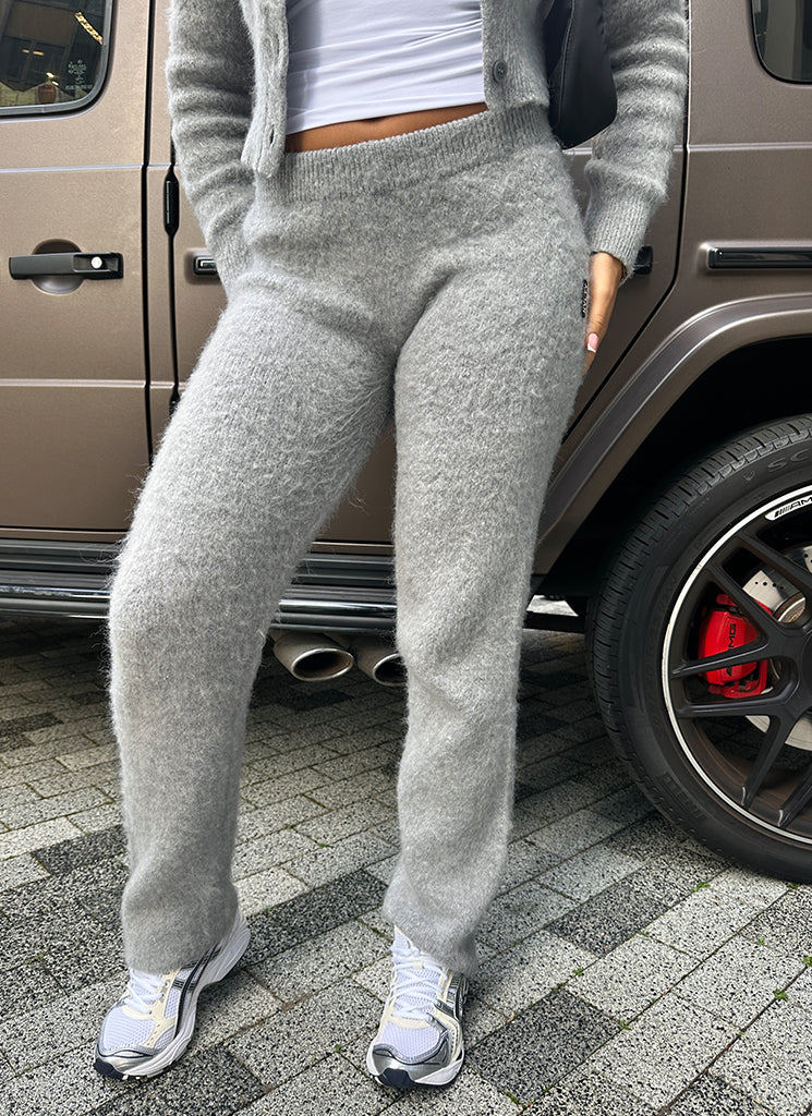 Mohair Flare Joggers - Grey