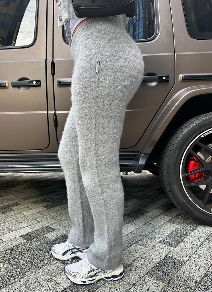 Mohair Flare Joggers - Grey