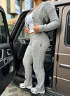 Mohair Flare Joggers - Grey