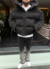 Mohair Puffer Jacket - Black