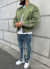 Heavyweight Zipper Bomber Jacket - Khaki