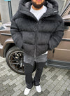 Mohair Puffer Jacket - Black