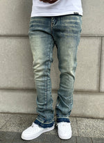 Vintage Flare Washed Jeans - Blue