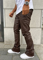 Vintage Flare Wax Jeans - Brown