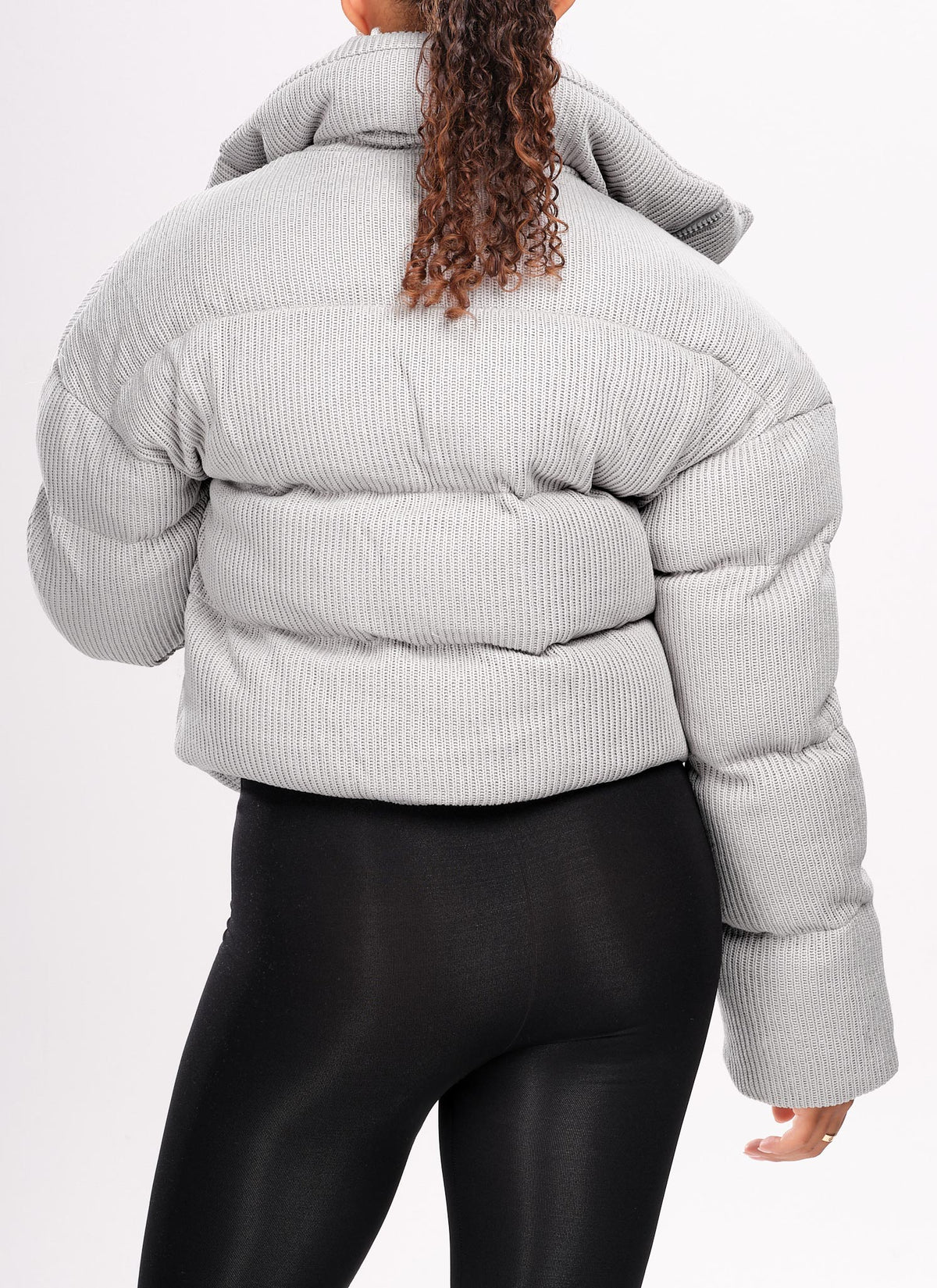 Steppjacke mit Schalkragen - Grau