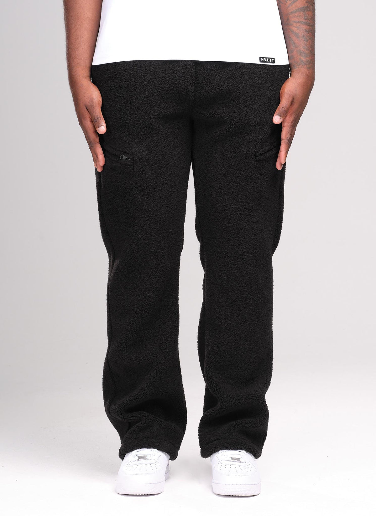 Sherpa Zip Joggers - Black