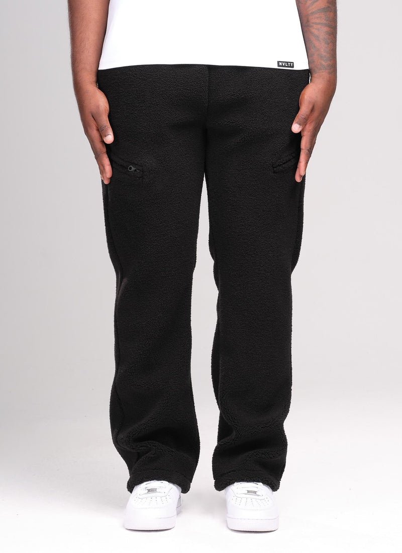 Sherpa Zip Joggers - Black
