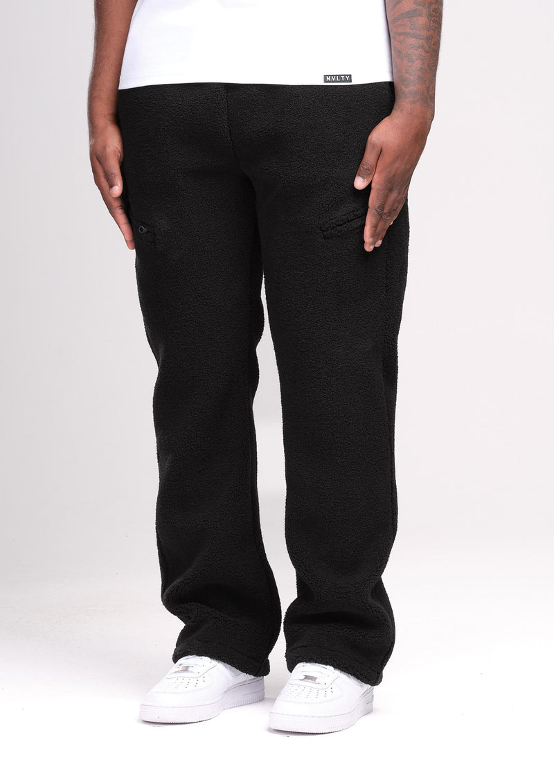Sherpa Zip Joggers - Black
