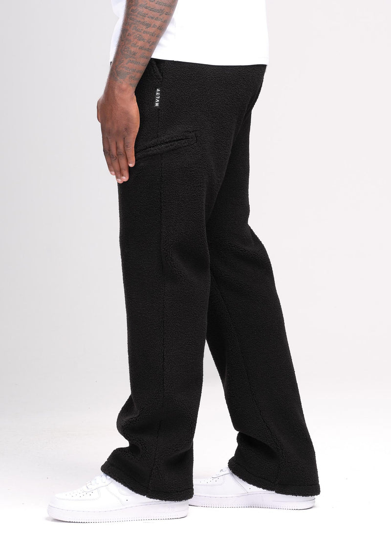 Sherpa Zip Joggers - Black
