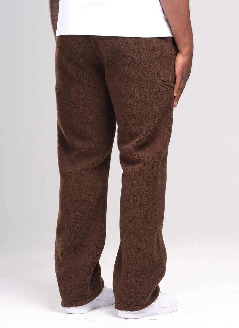 Sherpa Zip Joggers - Brown