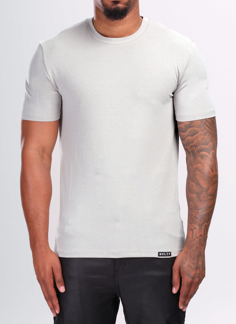Knit Fitted T-Shirt - Grey