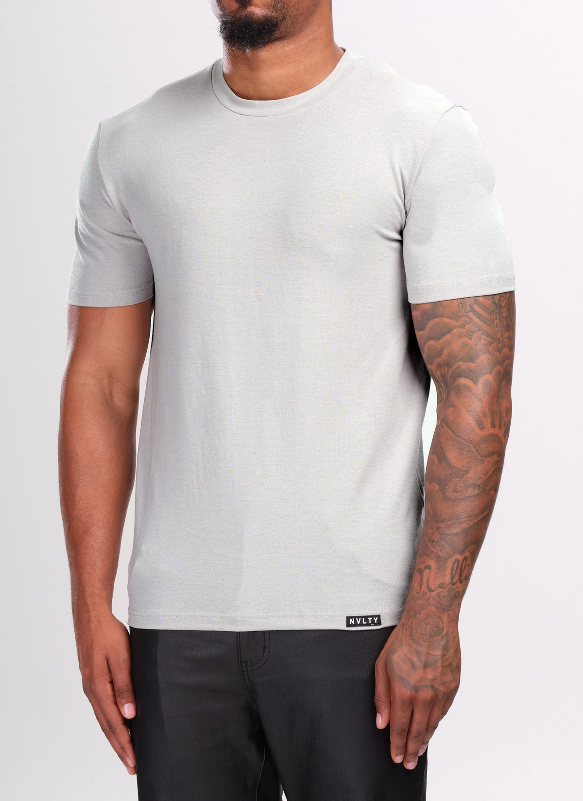 Knit Fitted T-Shirt - Grey