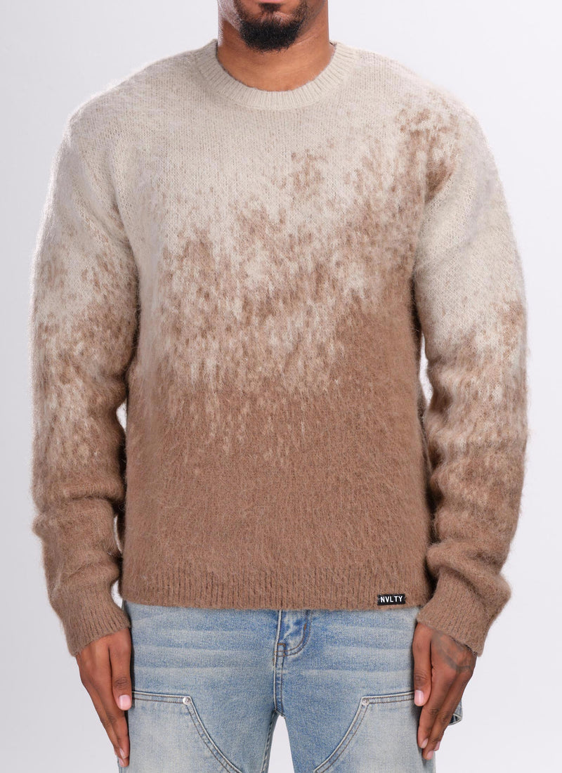 Mohair-Pullover mit Farbverlauf - Stein