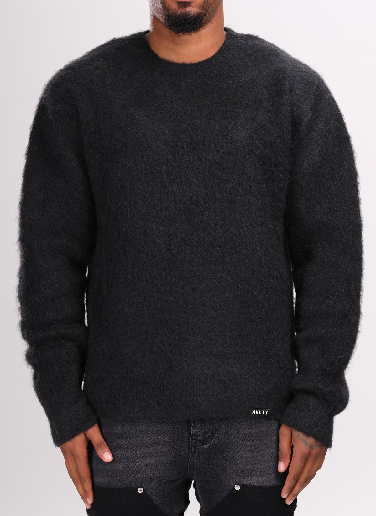 Mohairpullover - Schwarz