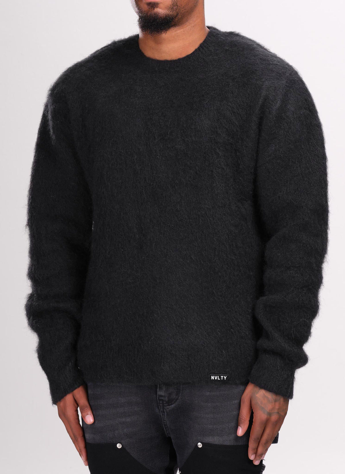 Mohairpullover - Schwarz