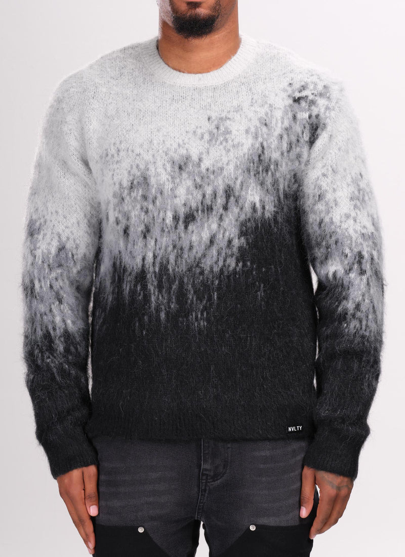 Mohair-Pullover mit Farbverlauf - Schwarz