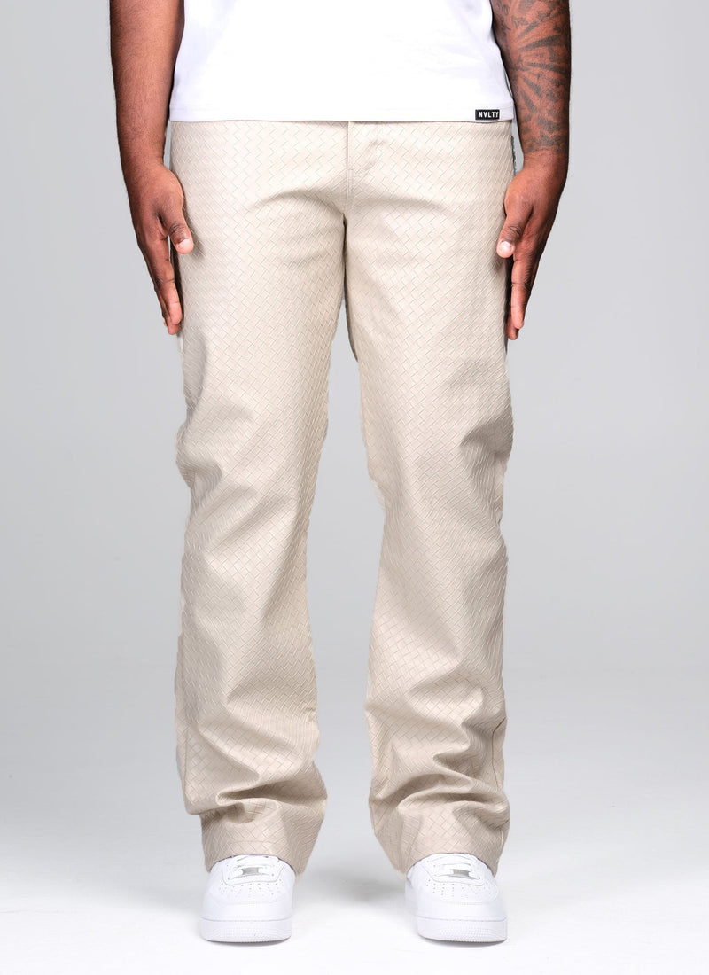 Leather Interlock Pants - Ivory