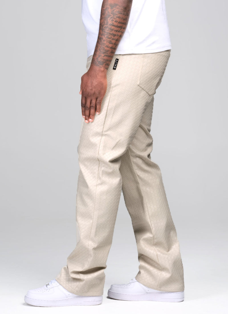 Leather Interlock Pants - Ivory