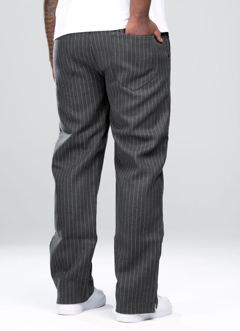 Heavyweight Pinstripe Pants - Grey