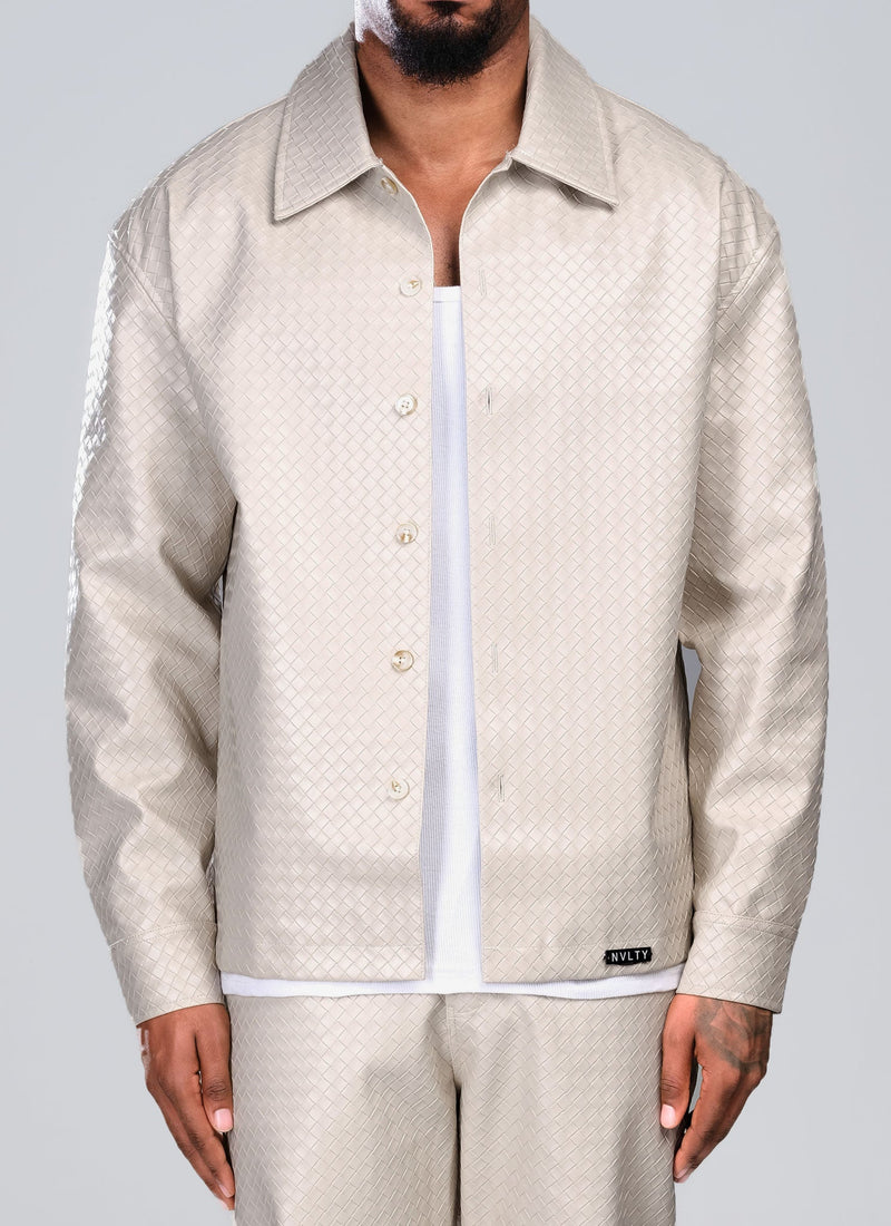 Leather Interlock Shirt - Ivory
