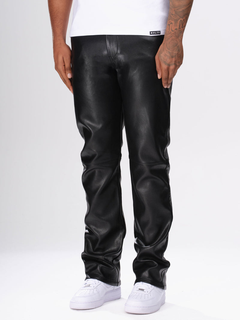 Heavyweight Leather Pants - Black