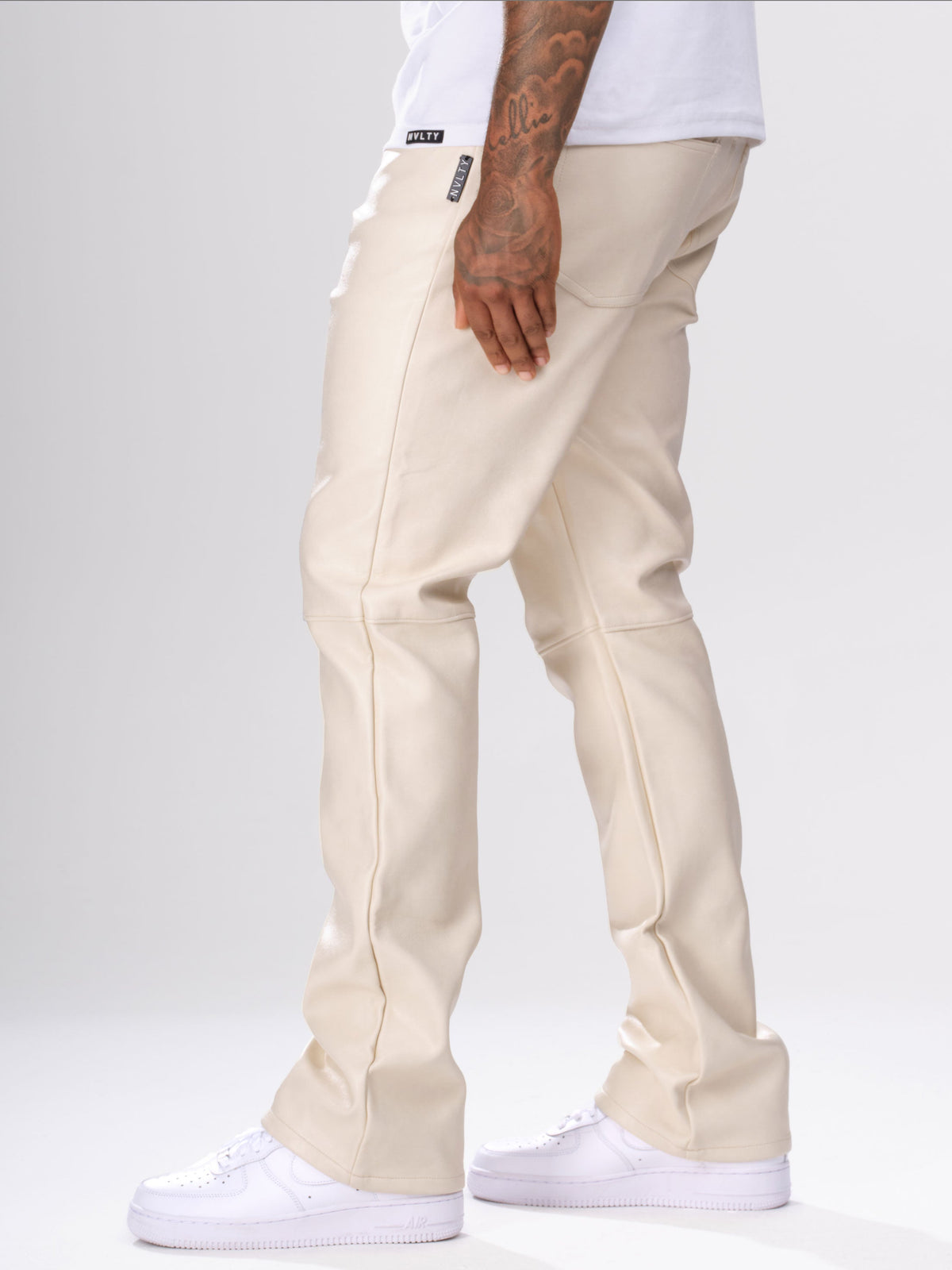 Heavyweight Leather Pants - Ivory