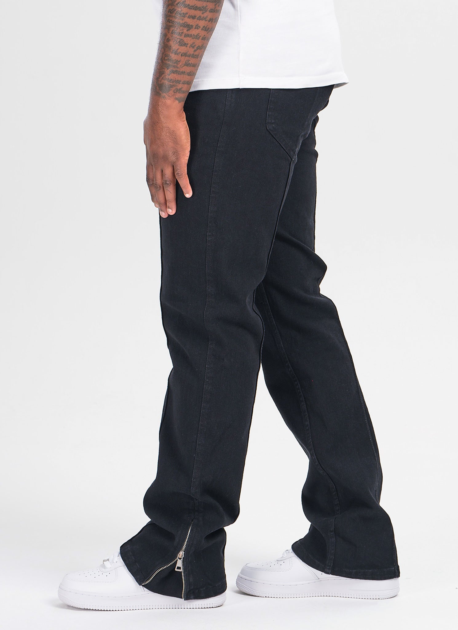 Vintage Pleat Jeans - Black