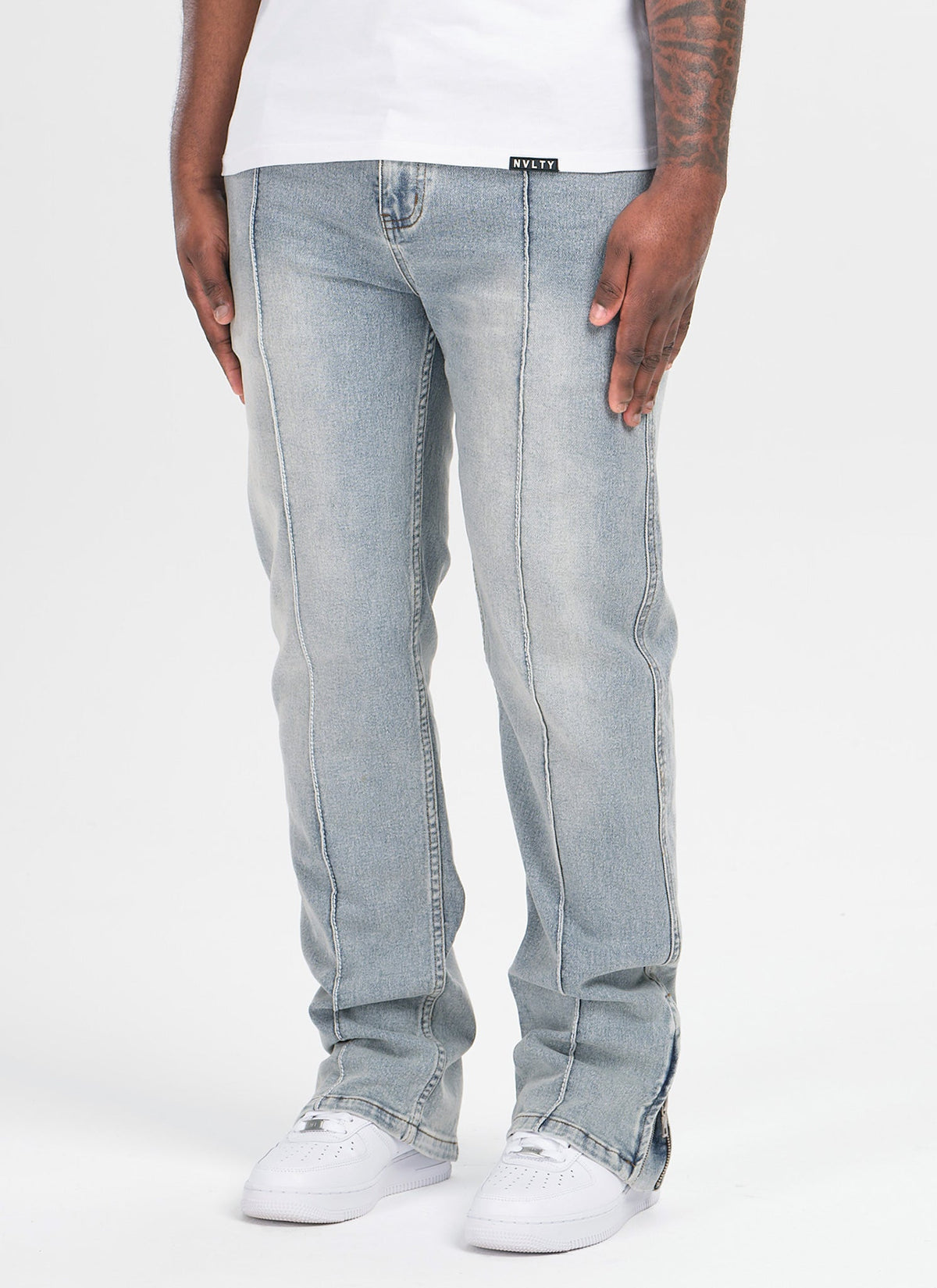 Vintage Pleat Jeans - Blue