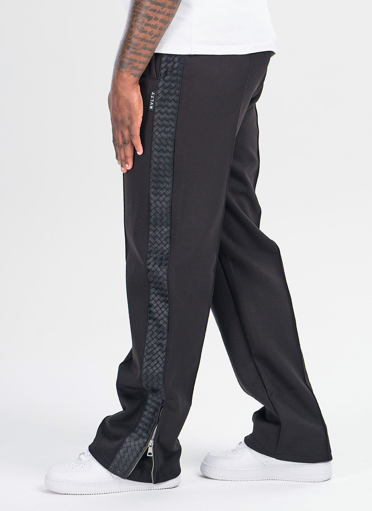 Twill Interlock Pleat Pants - Black