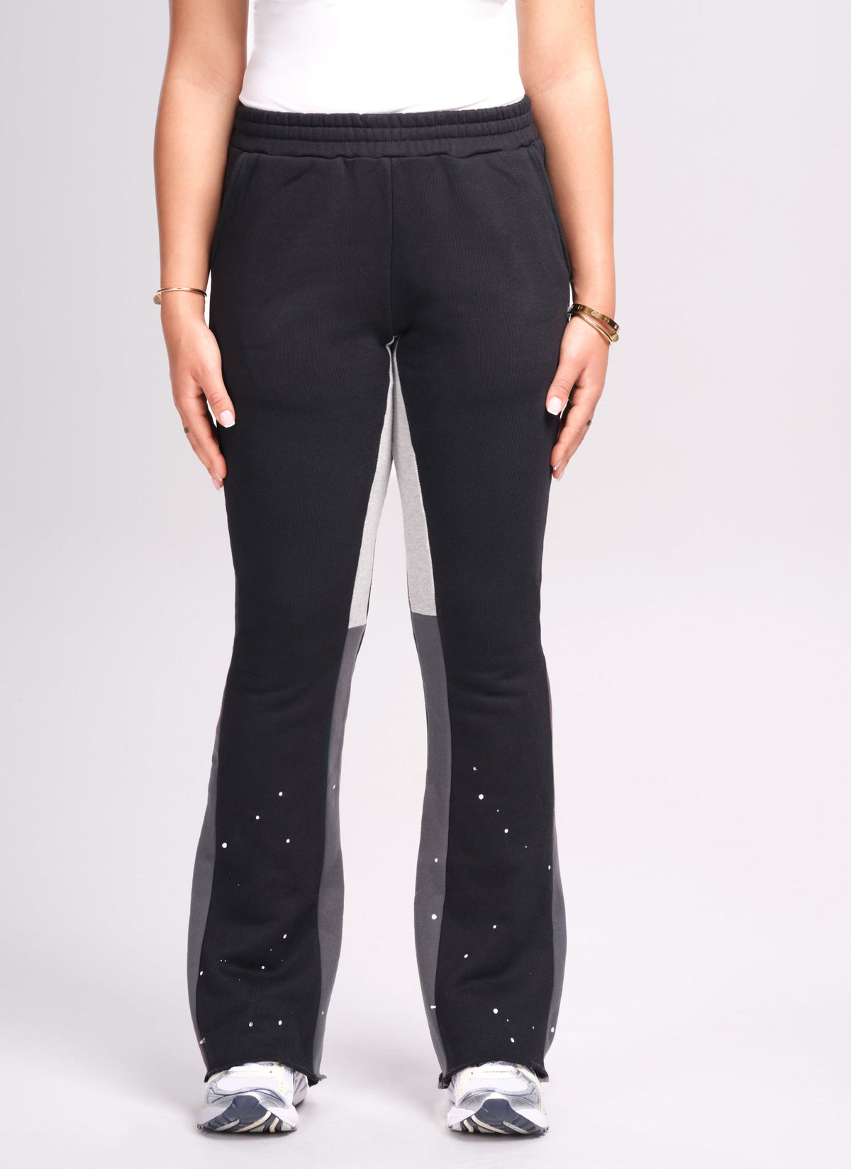 Vintage Flare Paint Joggers – Schwarz