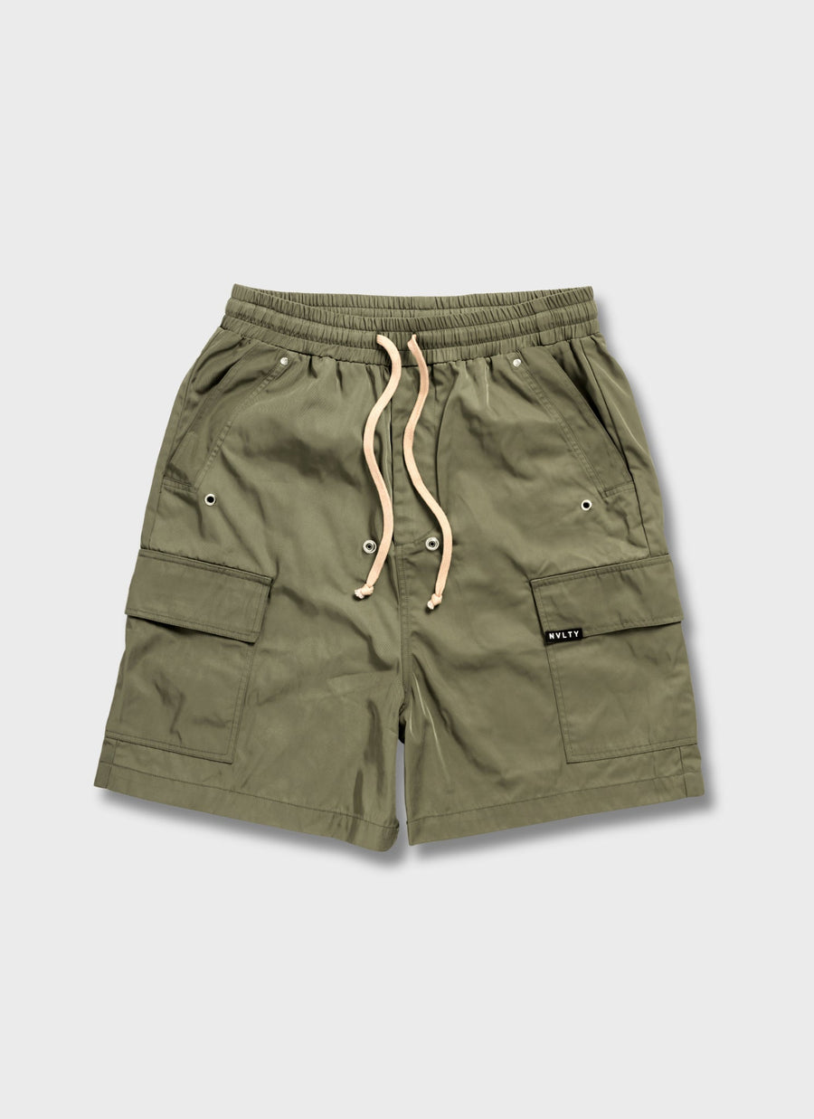 Nylon Cargo Shorts - Khaki