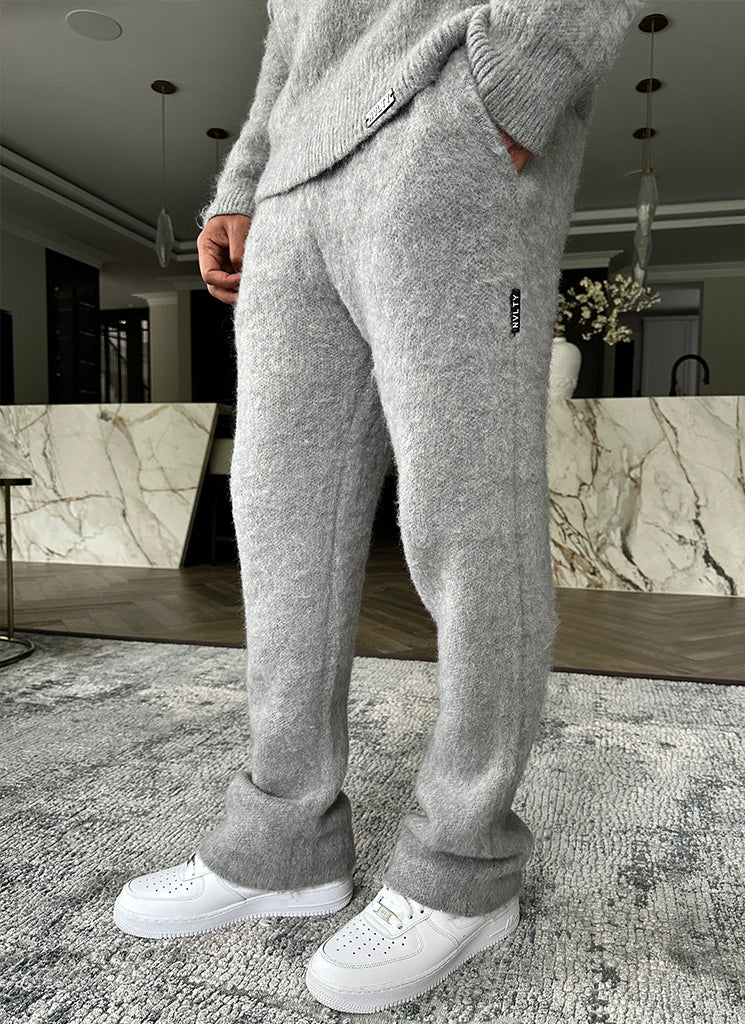 Jogginghose aus Mohair mit ausgestelltem Bein - Grau