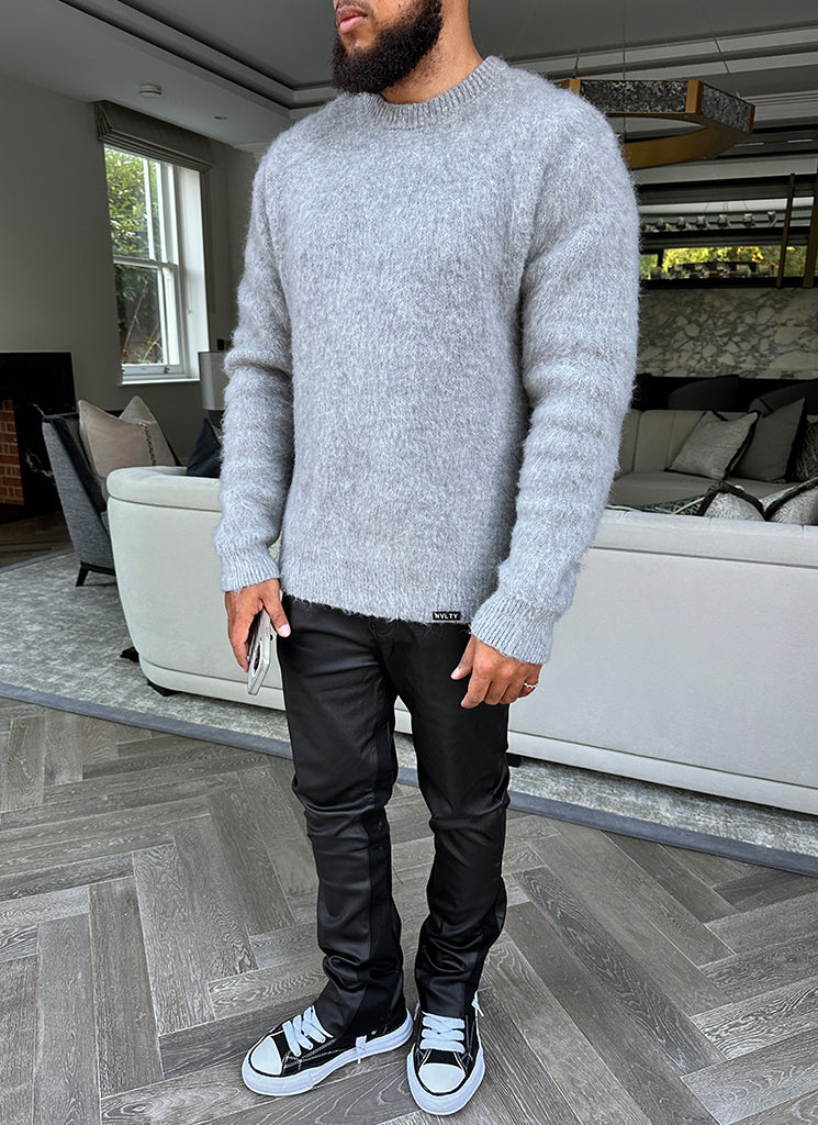 Mohairpullover - Grau