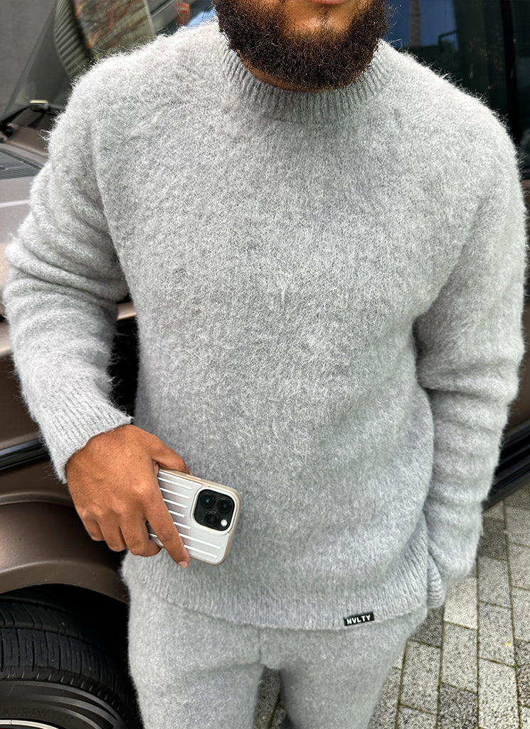 Mohairpullover - Grau