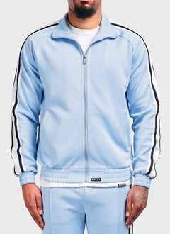 Panelled Luxe Track Jacket - Baby Blue