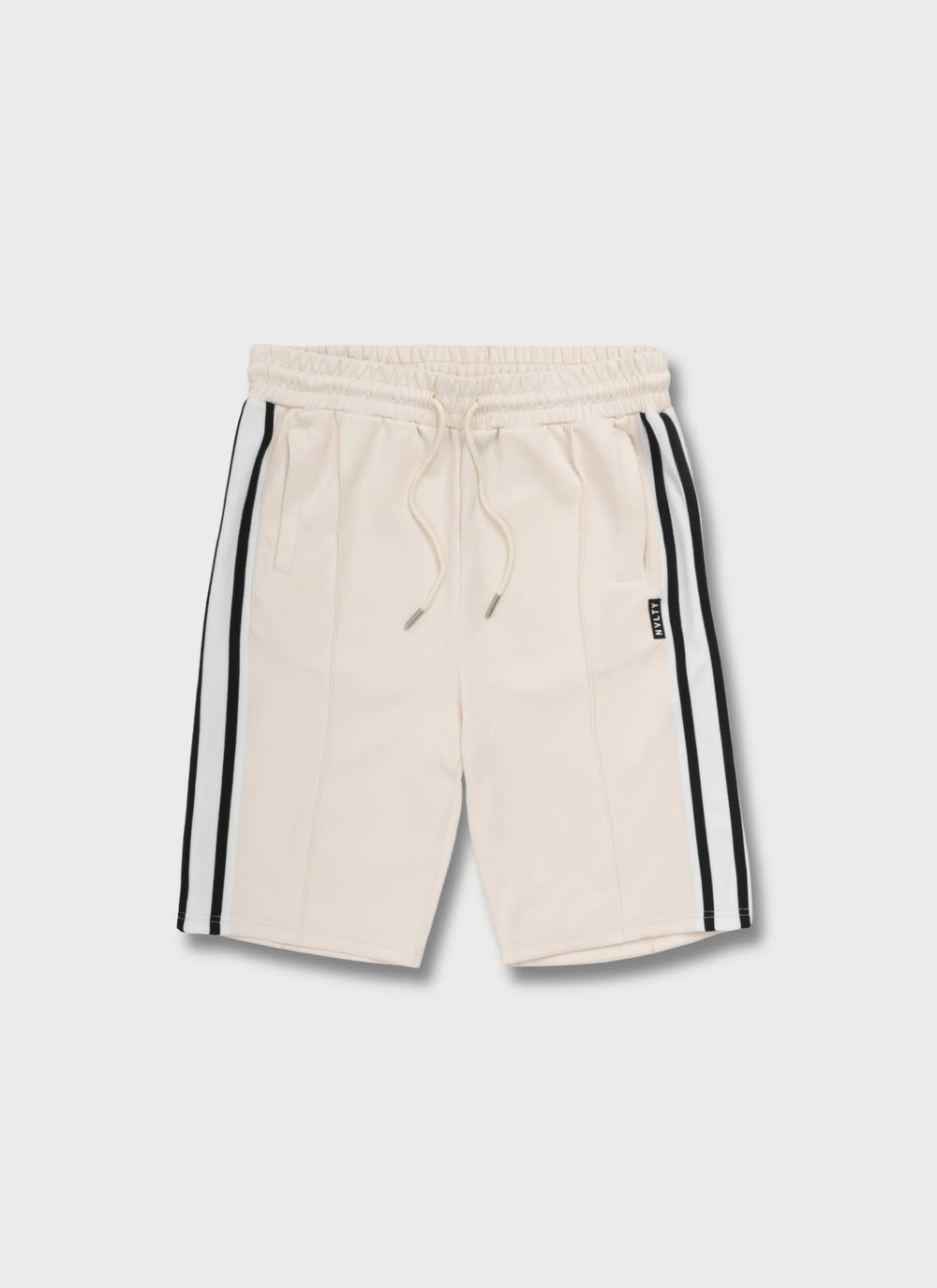 Panelled Luxe Track Shorts - Ivory