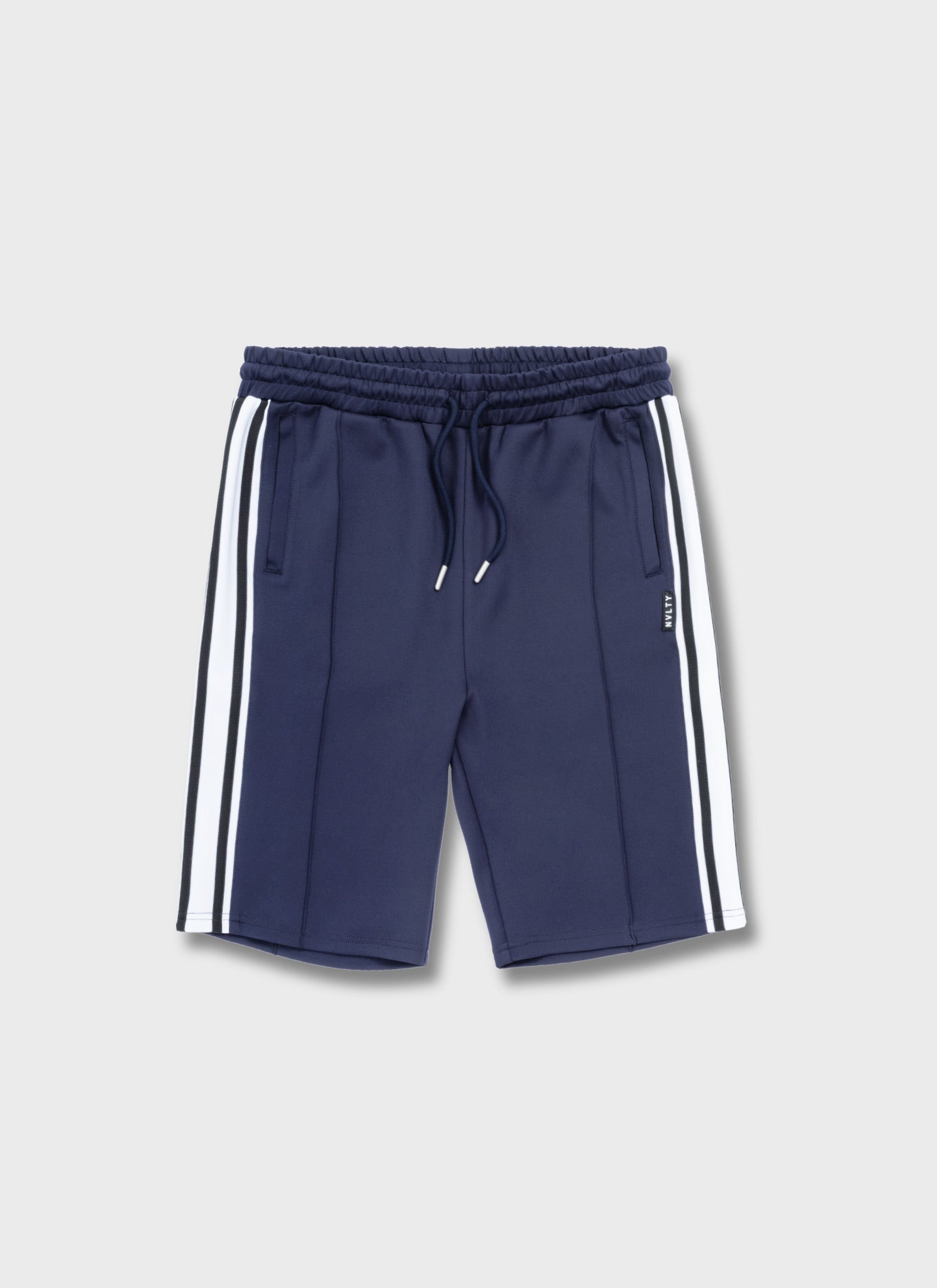 Panelled Luxe Track Shorts - Navy
