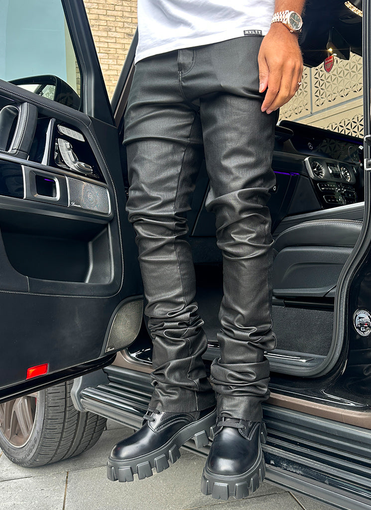 Vintage Stacked Wax Jeans – Schwarz 
