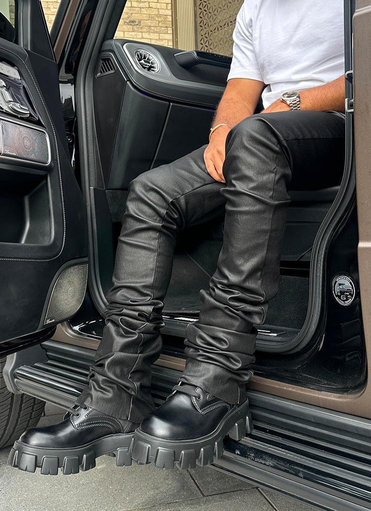 Vintage Stacked Wax Jeans – Schwarz 