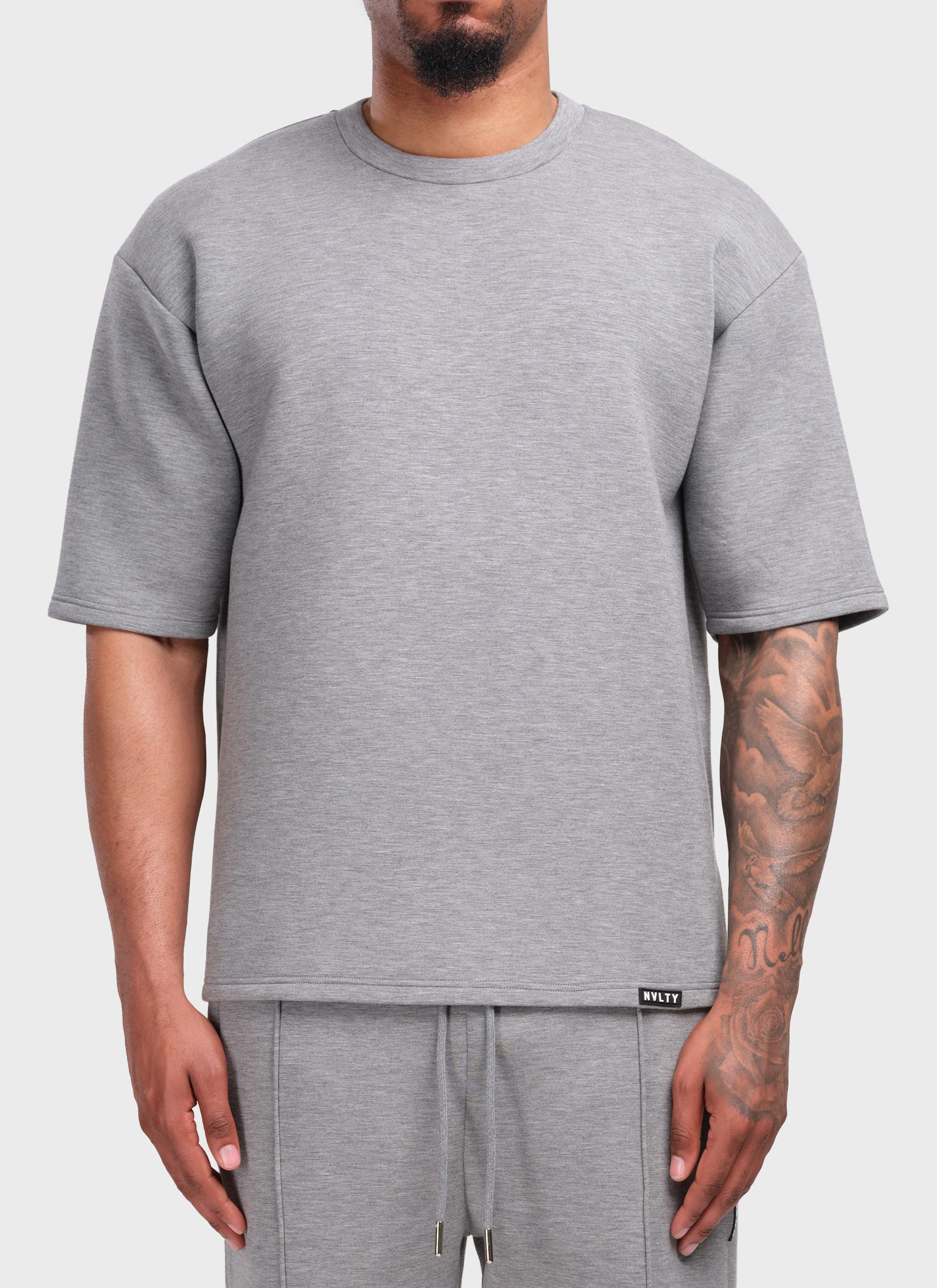 Strukturiertes Scuba-T-Shirt - Grau