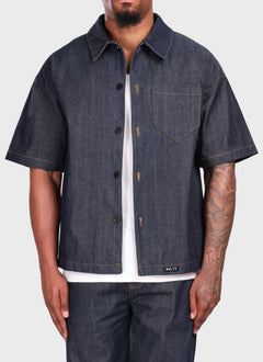 Strukturiertes Selvedge-Jeanshemd – Indigo