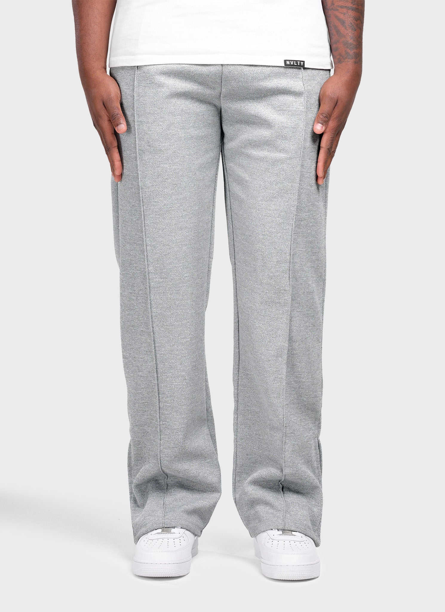 Bundfaltenhose aus Twill - Grau