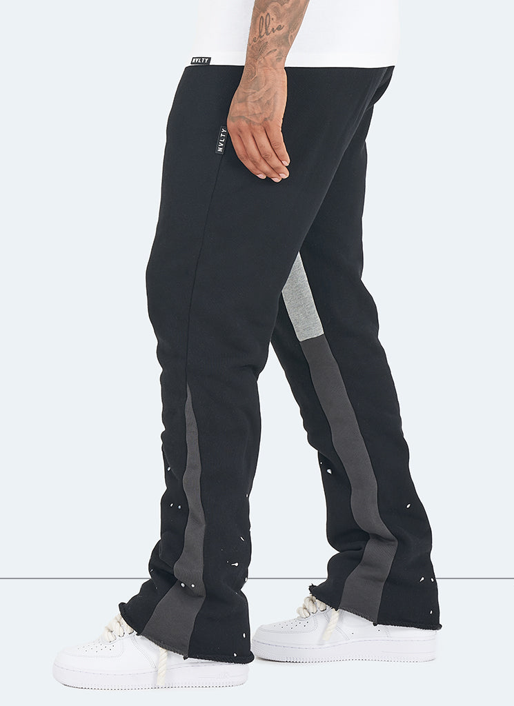 Pantalon de jogging évasé Vintage Paint - Noir 