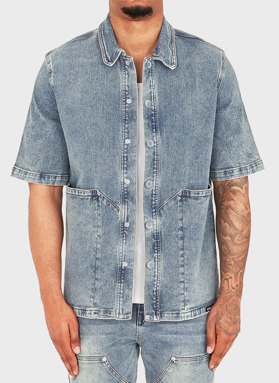 Vintage Carpenter Jeanshemd - Blau